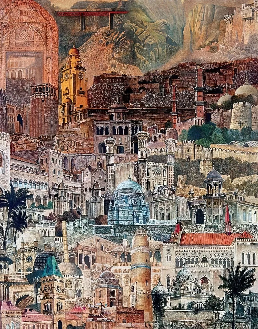 Architectural Composition  
| Oil on Canvas  
| 1.5 x 1.2 meter   
| Year: 2004