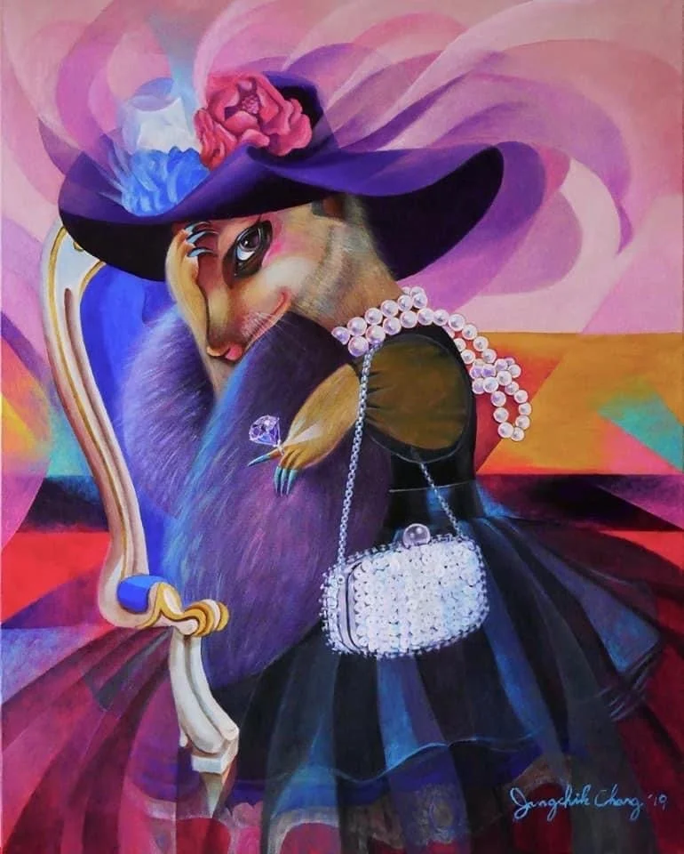Bad shop lady in a hat shop (2) |
91 x 72.5 cm | Acrylic on Canvas | 5850 USD