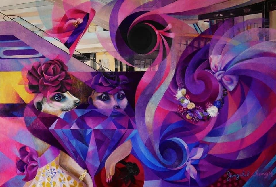 Bad shop lady in a hat shop (1) | 130 x 89 cm |
Acrylic on Canvas | 11700 USD