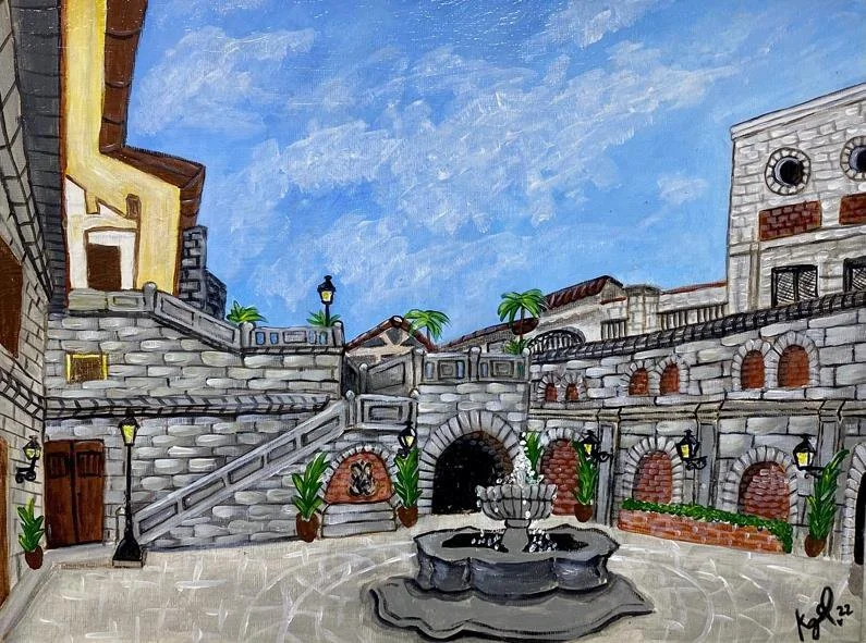 Hidden gem of Casa Manila | Acrylic on Canvas | 30 x 40 cm | 500 USD