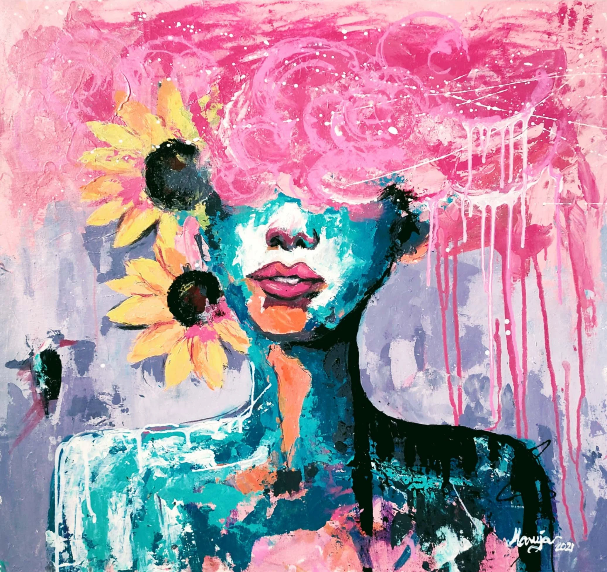 Pink Clouds | Acrylic on Canvas | 71 x 76 cm | 2500 USD