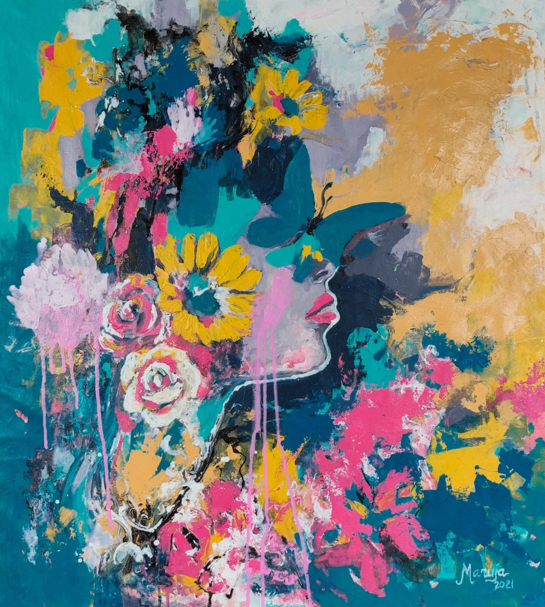 Grow Through | Acrylic on Canvas | 71 x 76 cm | 2500 USD