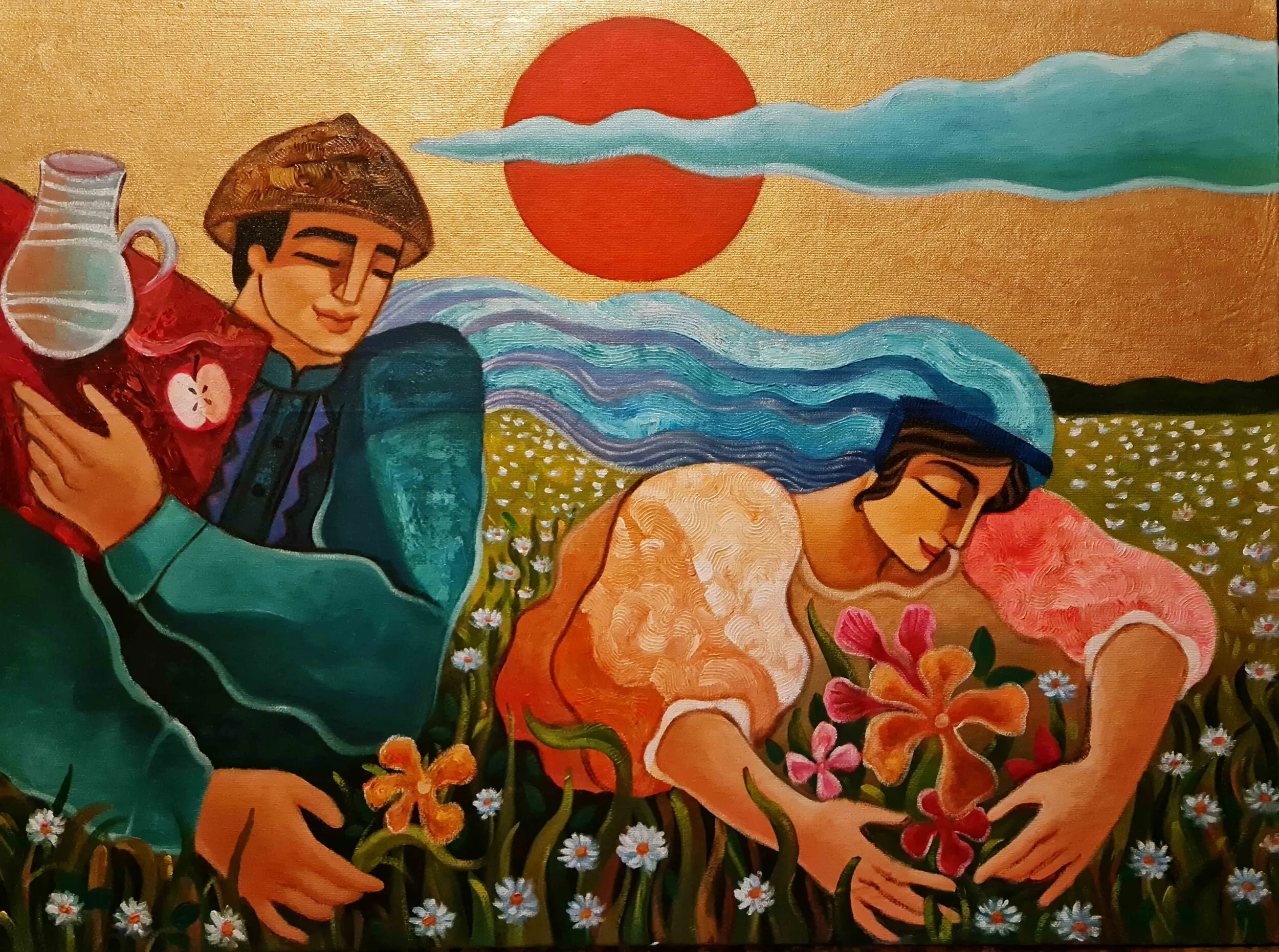 Birds of Paradise 
| Acrylic on canvas
| 91 x 122 cm
