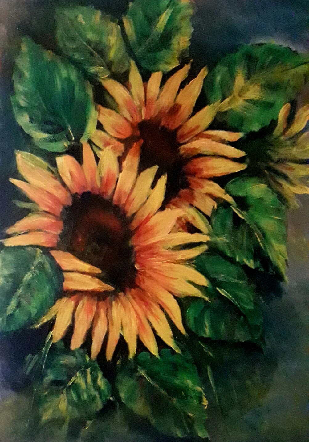 Sunflower | Acrylic on Canvas | 30 × 40 cm | 140 USD