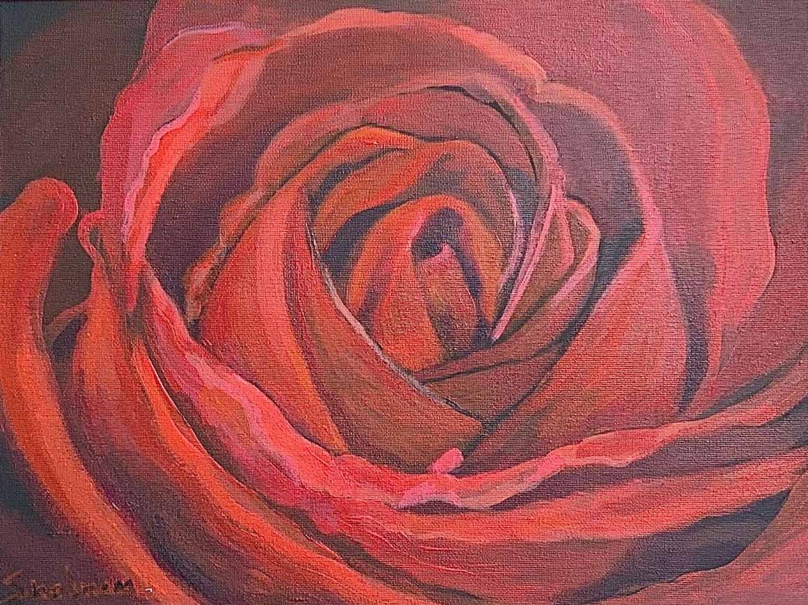 The Red That Never Did 
| Acrylic On Canvas  
| 43 x 51 cm