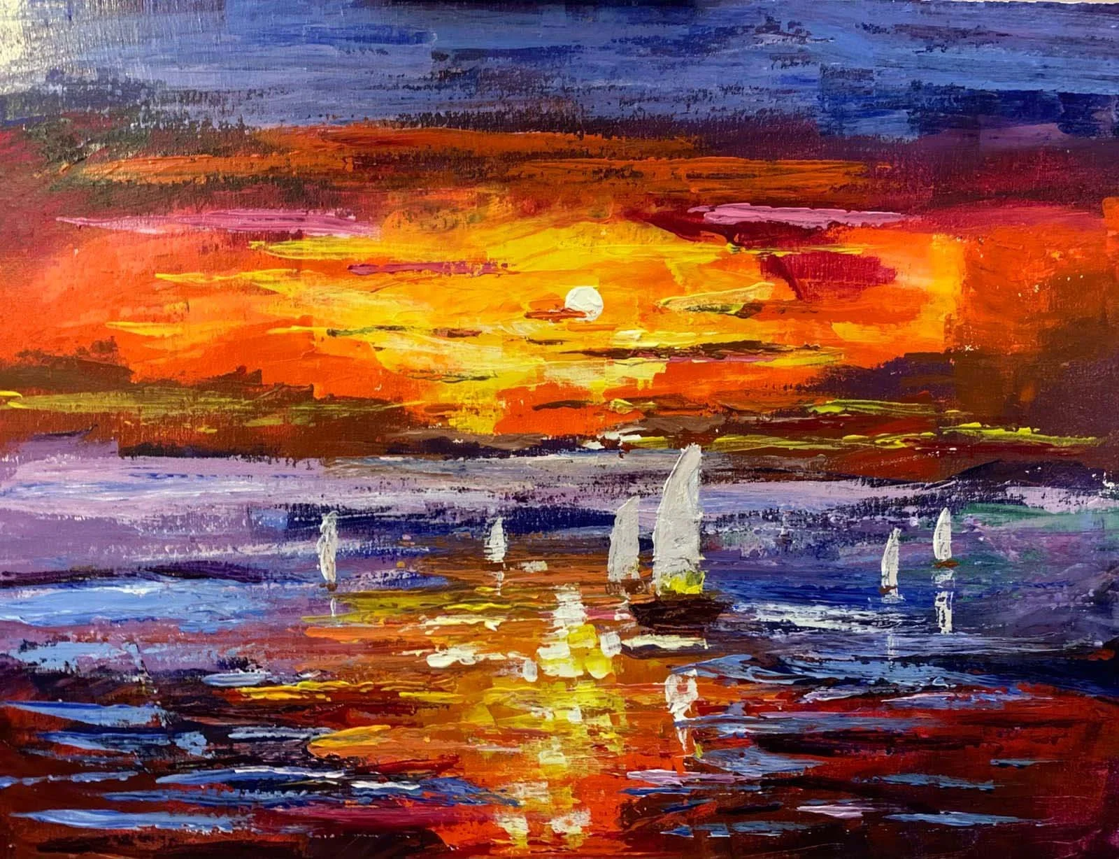 Sail into the Sun 
| Acrylic On Canvas  
| 46 x 61 cm
