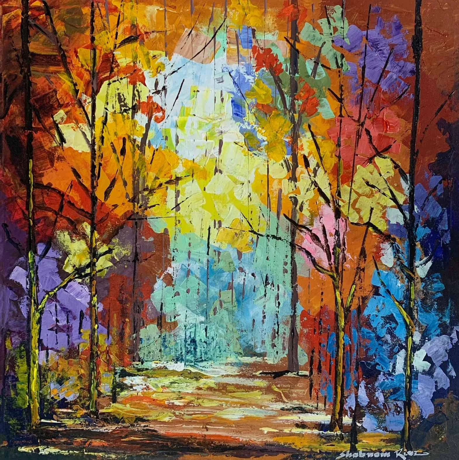 Autumn Hues 
| Acrylic On Canvas  
| 74 x 74 cm