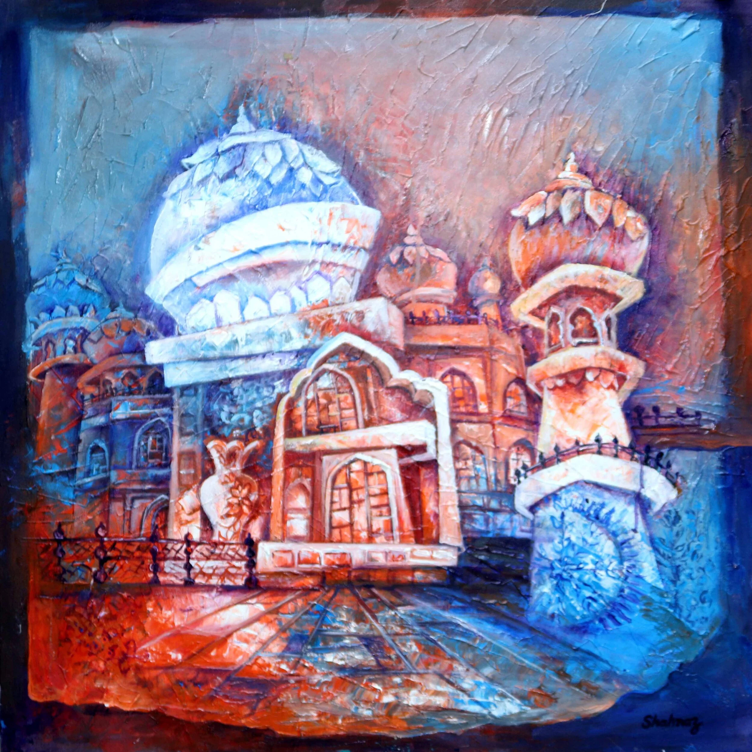 Taj Mahal - India | Acrylic on Canvas | 76 x 76 cm | 145 USD