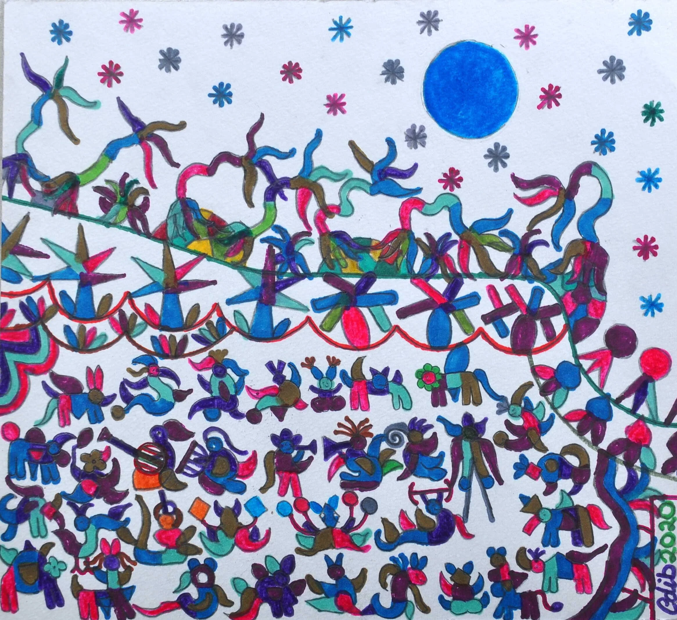 Music from Animals  
| Acid Free Markers  
| 50 x 50 cm