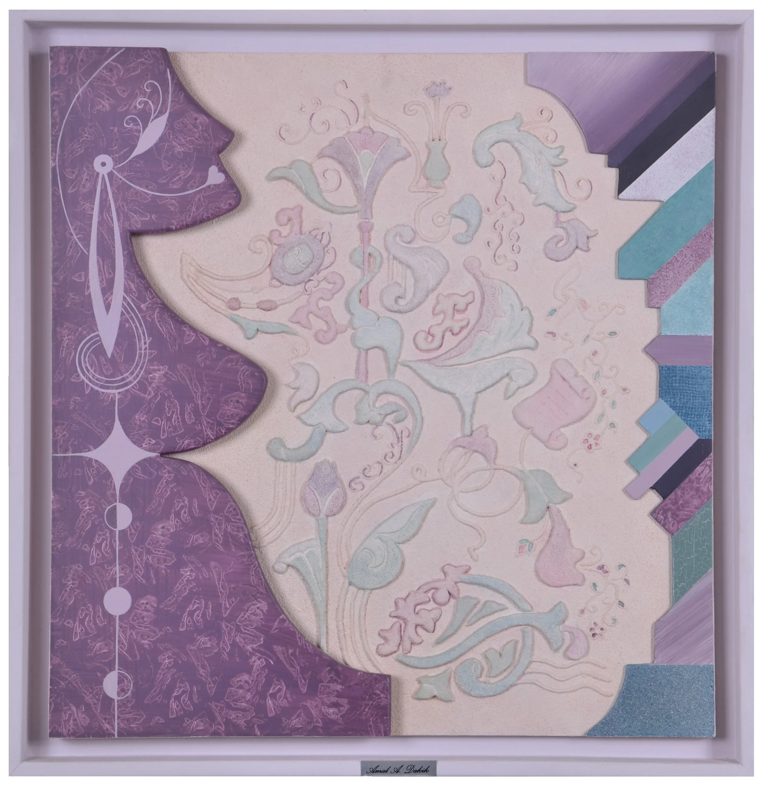 Essence  
| Mixed Media with Different Surfaces and 3D Effect  
| 90 x 90 cm