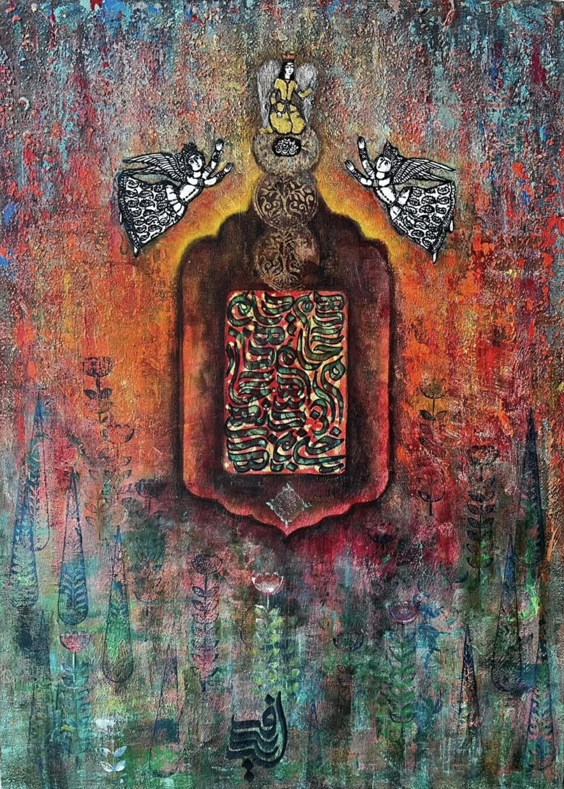 Gateway of Angels  
| Acrylic, Ink, and Mixed Materials  
| 50 x 70 cm