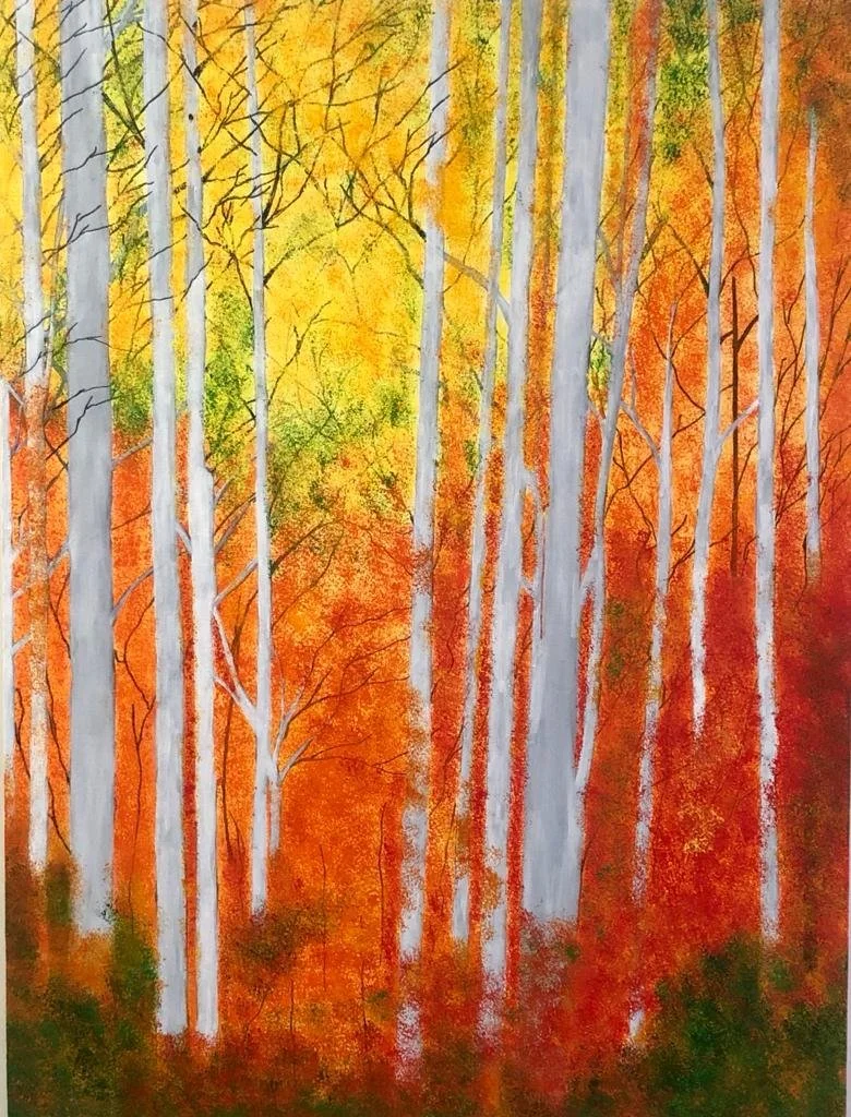 Aspen Blooms  
| 30” x 40”  
| Acrylics on Canvas