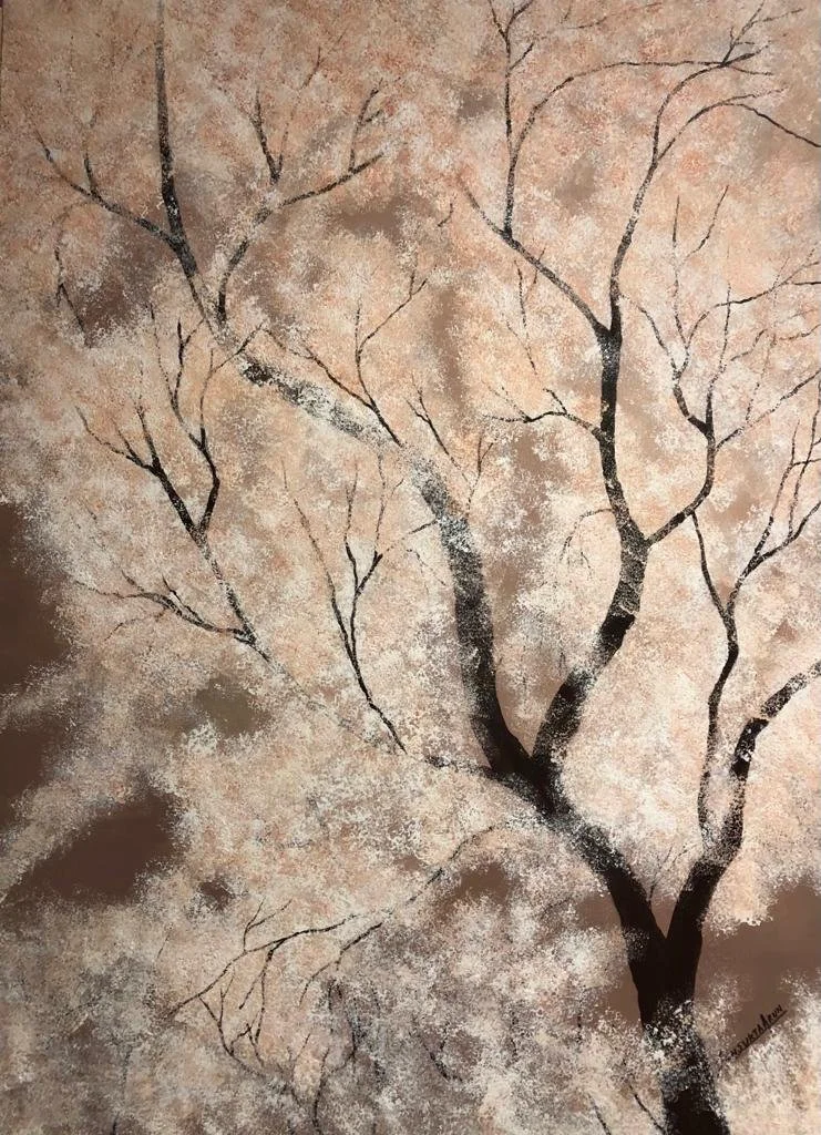 Cherry Blossoms  
| 30” x 40”  
| Acrylics on Canvas