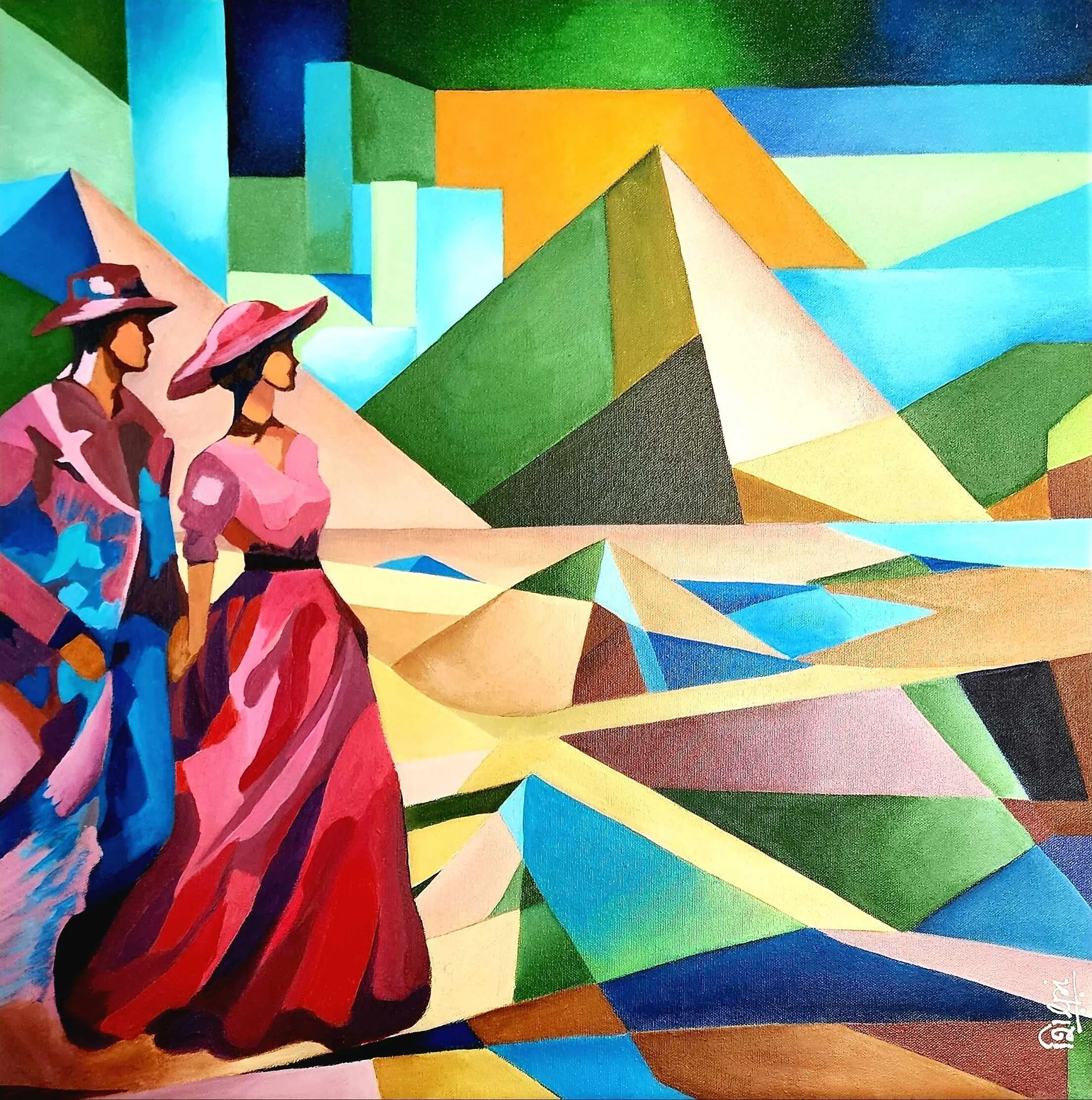 You & Me: Land of Pyramids 
| 60 x 60 cm  
| Acrylic on Canvas 
