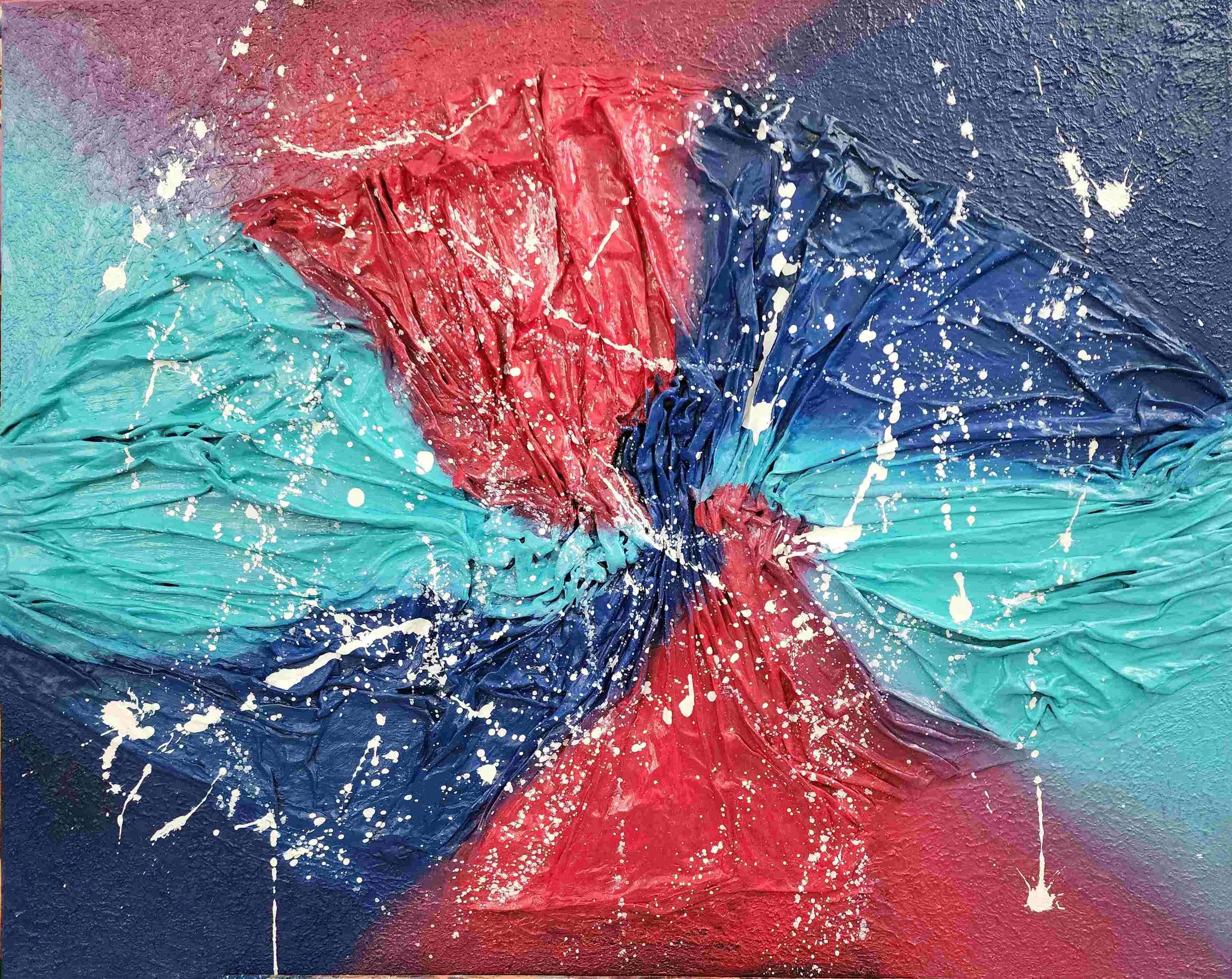 Embracing Life's Symphony  
| 70 x 100 cm  
| Mixed Media on Canvas 