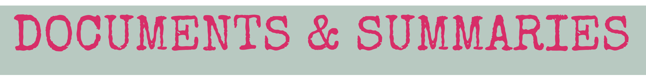 Text reading "Documents & Summaries" in pink, handwritten font on light gray background.