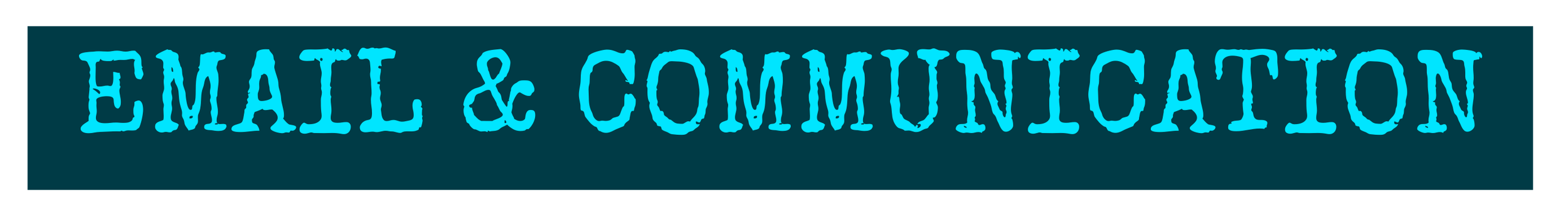 Text that says 'Email & Communication' in bright blue on a dark background.