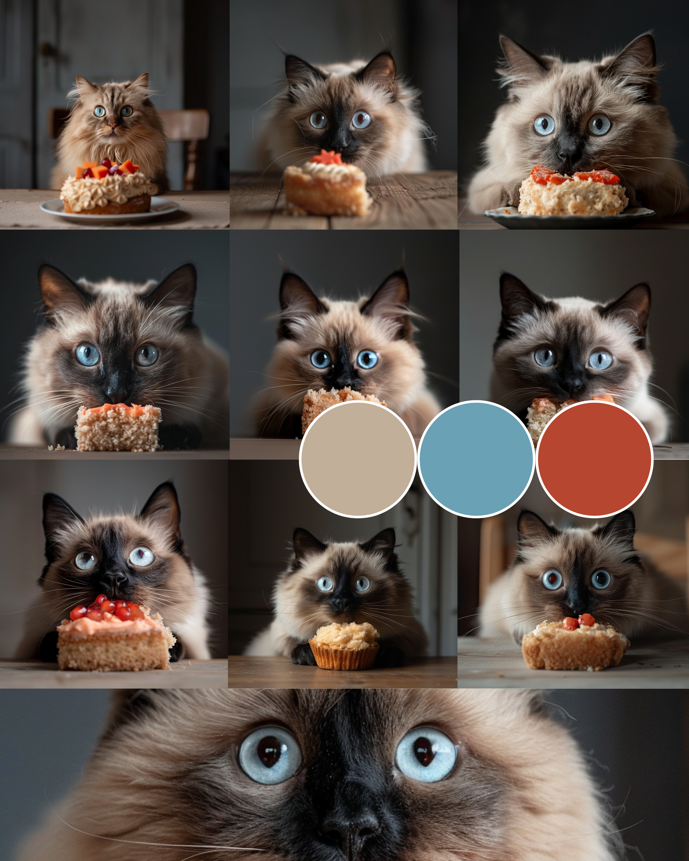 Cat Portrait Visual Pack (10 AI Images + Colour Palette)