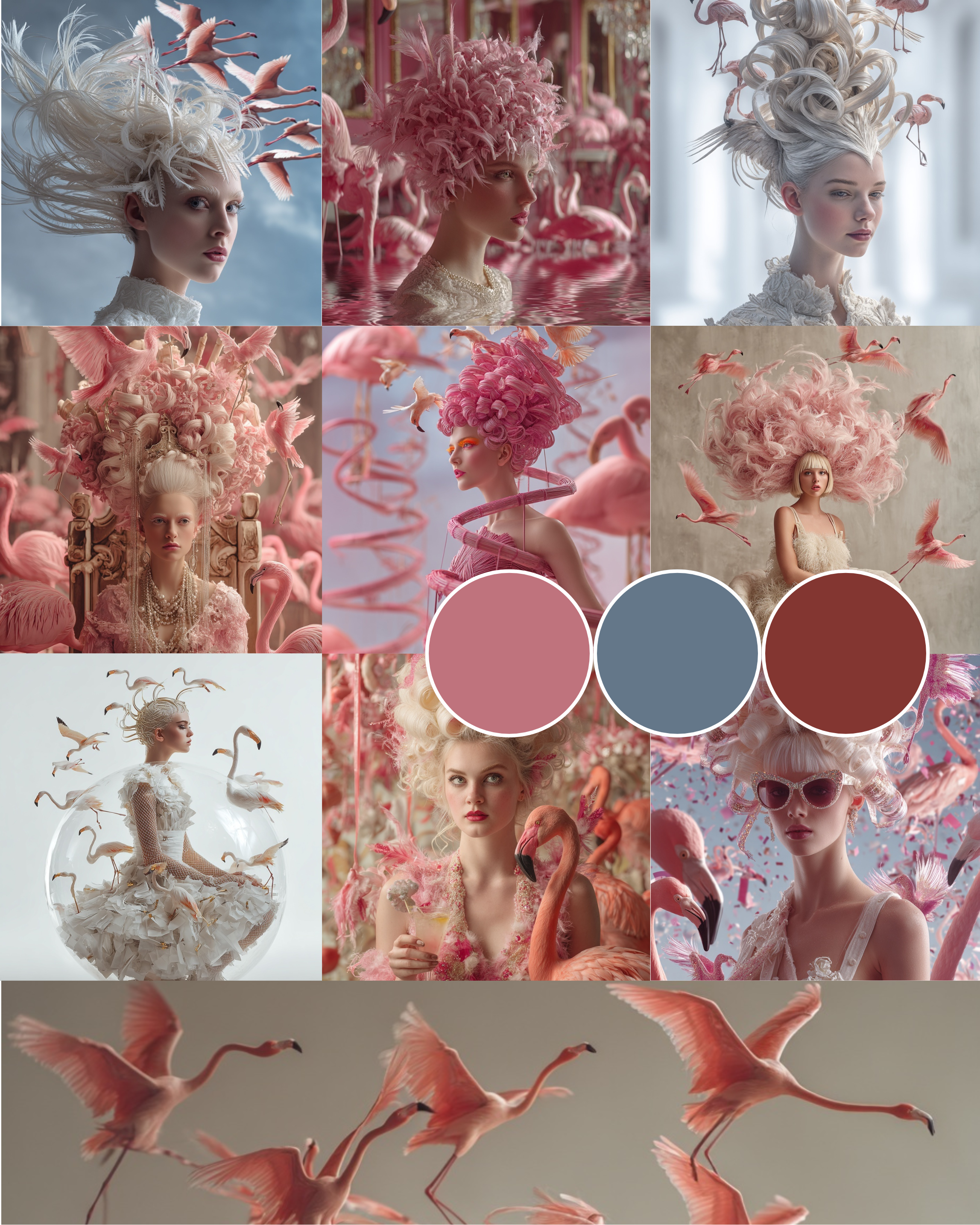 Flamingo Editorial Visual Pack (10 AI Images + Colour Palette)