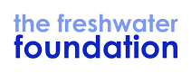 Text reading 'the freshwater foundation' with 'the' and 'freshwater' in blue and 'foundation' in bold blue