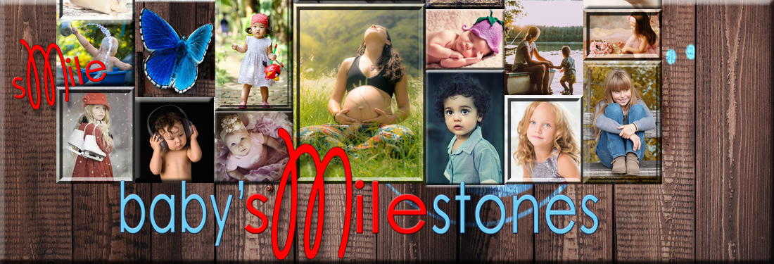 collection of babies, children and moms with baby smile stone logo