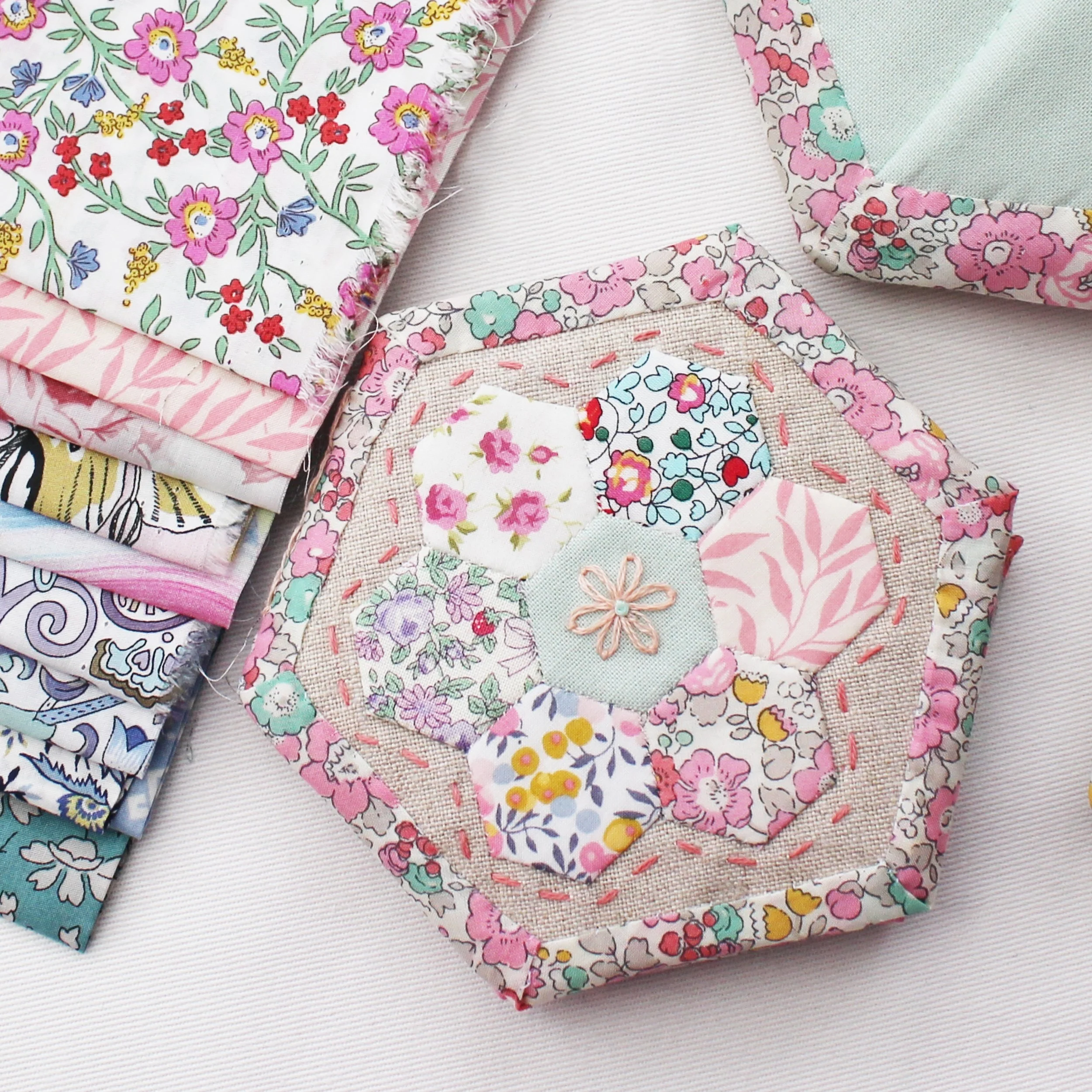 hexagon needle book free pattern