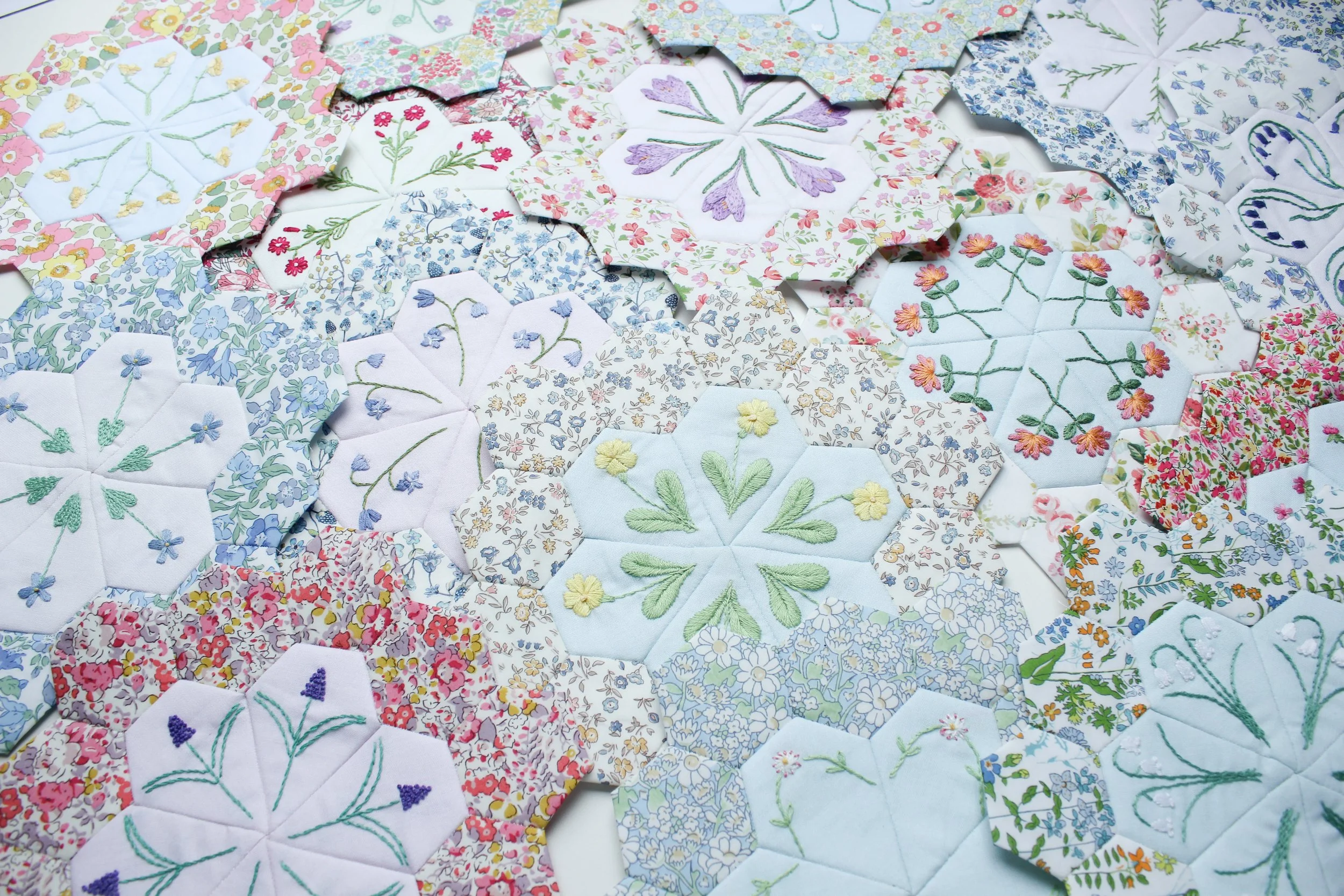 Wildflower Wall Hanging 19 Fabric Panels and Iron on interfacing