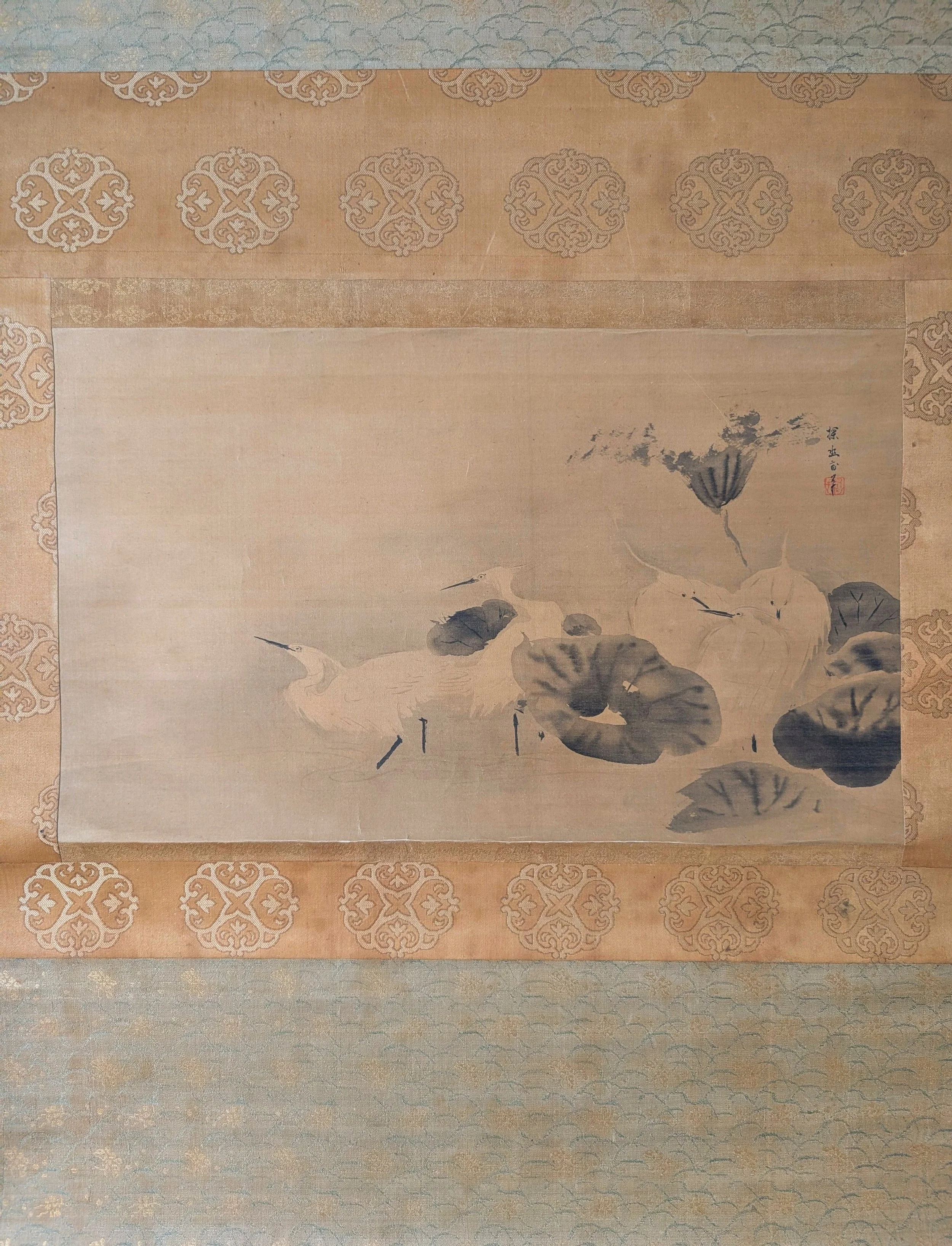 Kanō Tan'yū (1602 - 1674), Herons and lotus