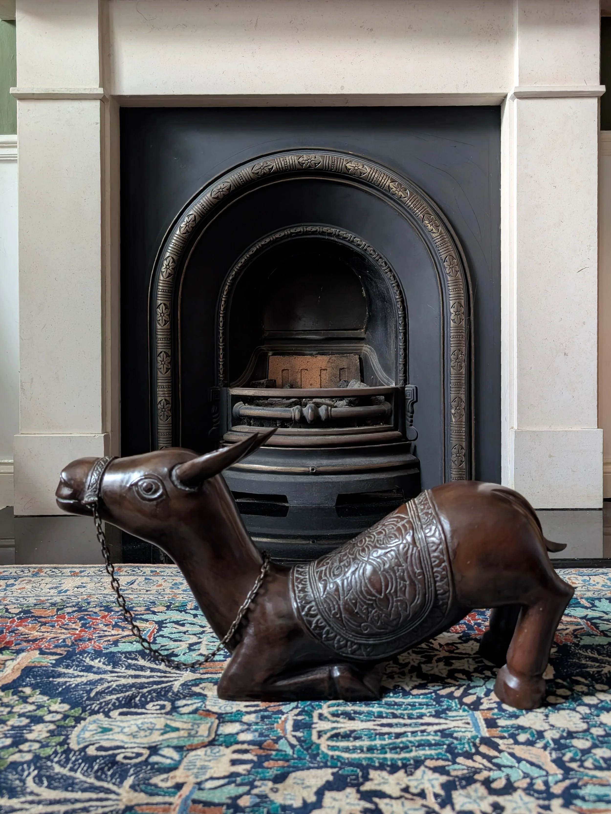 An Indian bronze mule