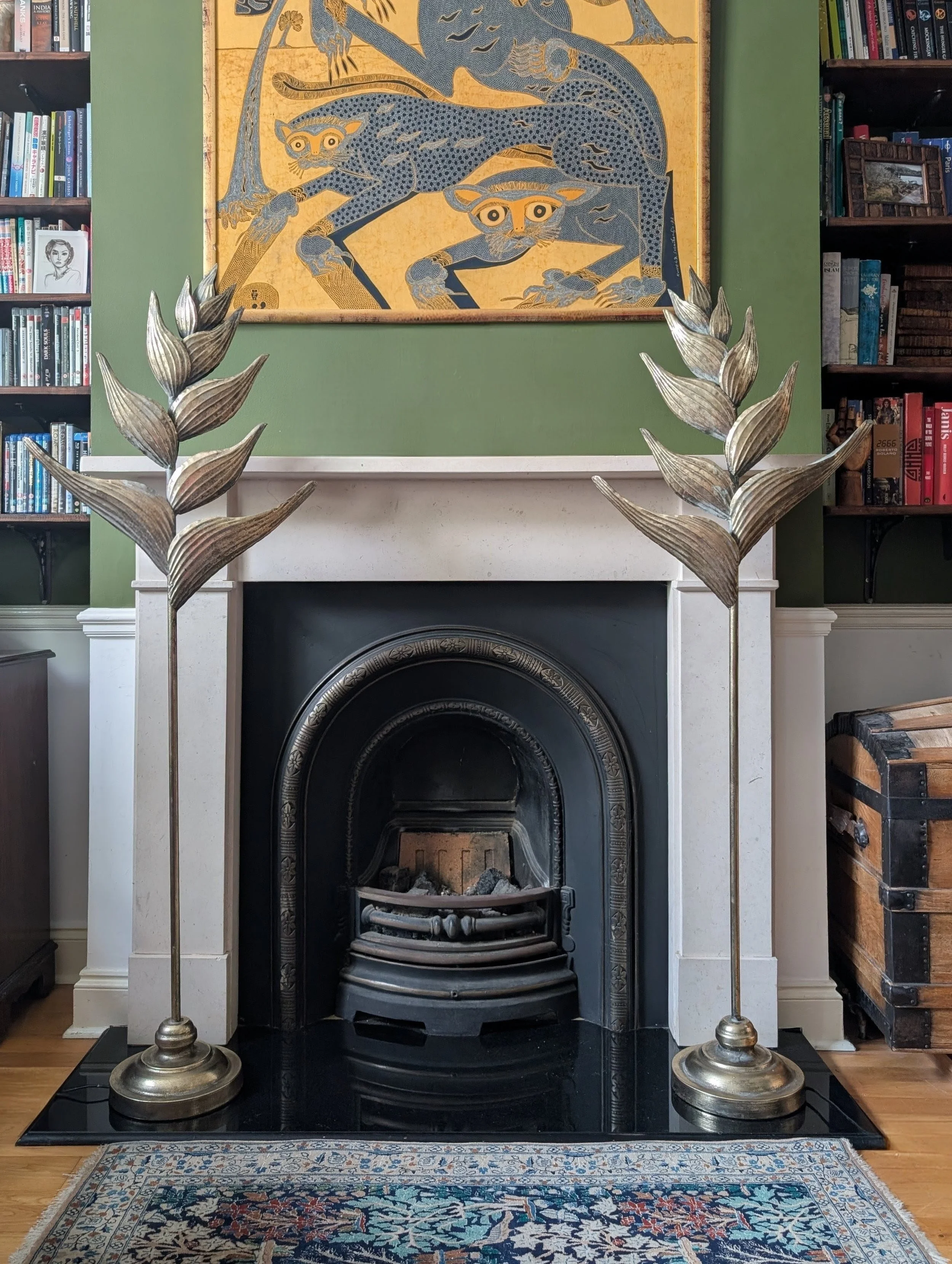 A pair of Heliconia floor lamps