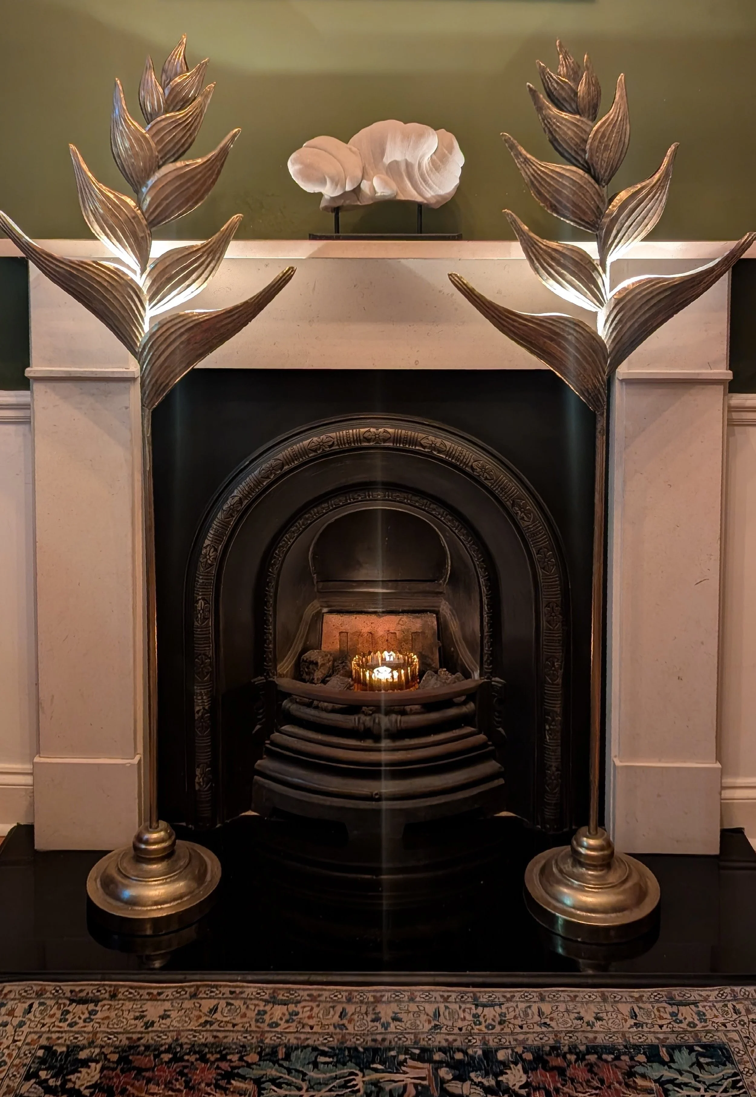 A pair of Heliconia floor lamps