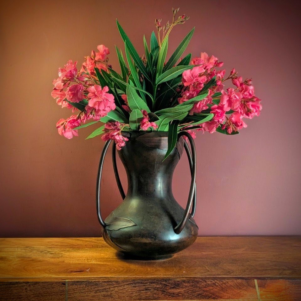 A Japanese bronze vase
