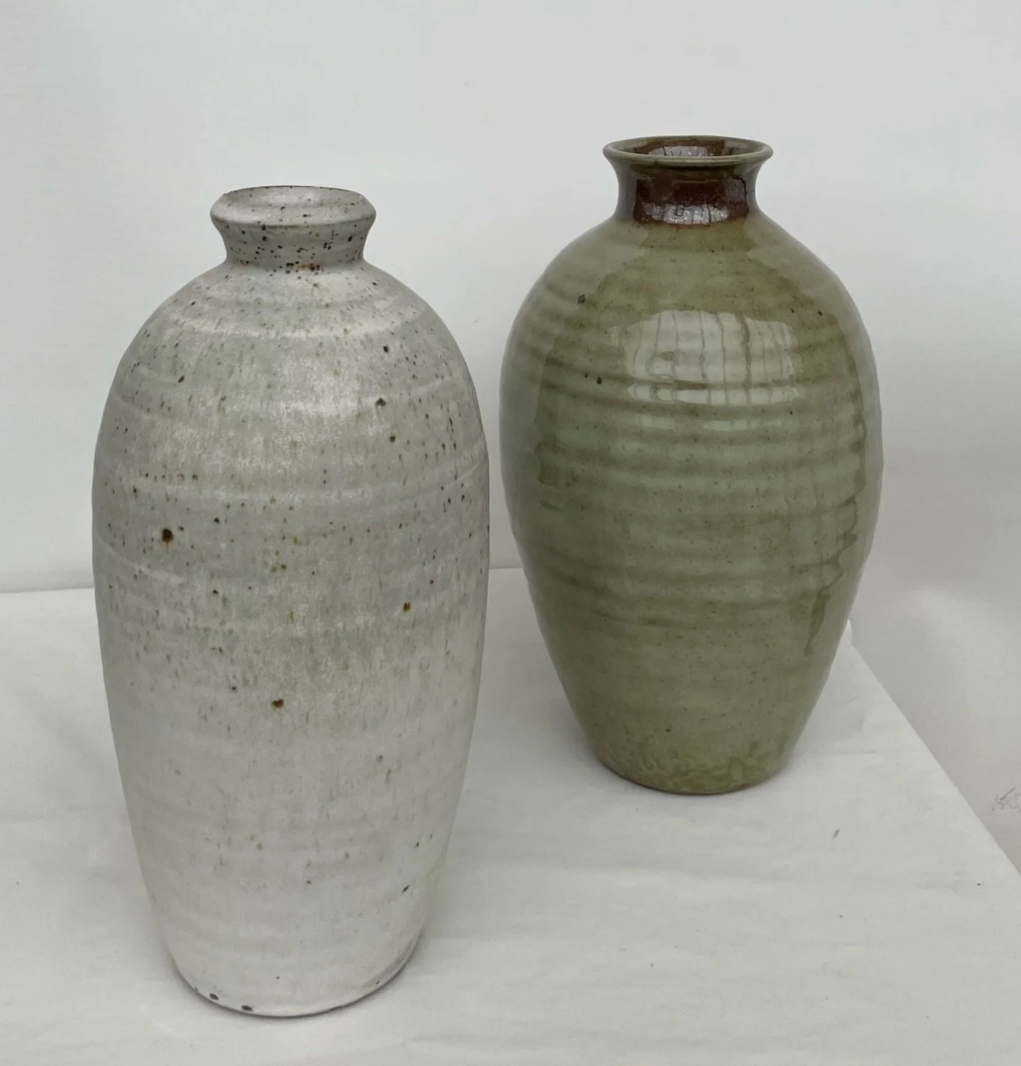 Two big vases from my last gas firing.
I love making bigger pieces but don&rsquo;t do it as often as they take up a lot of room in the kiln and at home if they don&rsquo;t sell 😅 but am very happy with these two and have just booked a wood firing fo