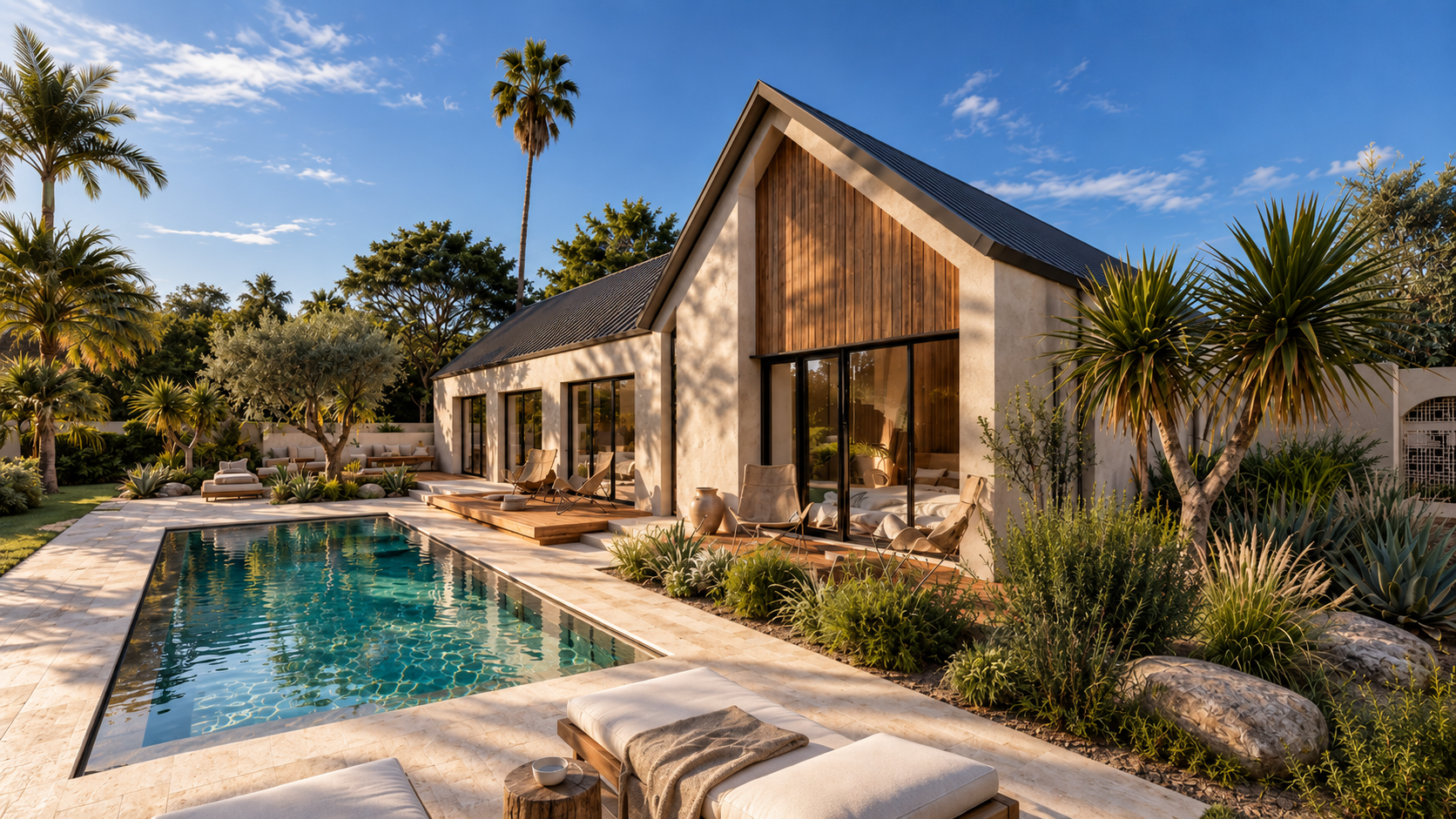 Rear elevation & pool deck