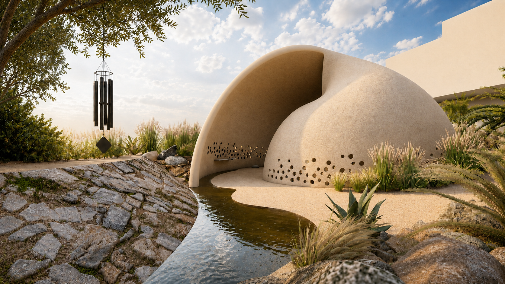 DANA - Oasis of Resonance
A competition entry for an urban site the heart of Jumeirah, honouring heritage and sowing the calming essence of the desert into the city
