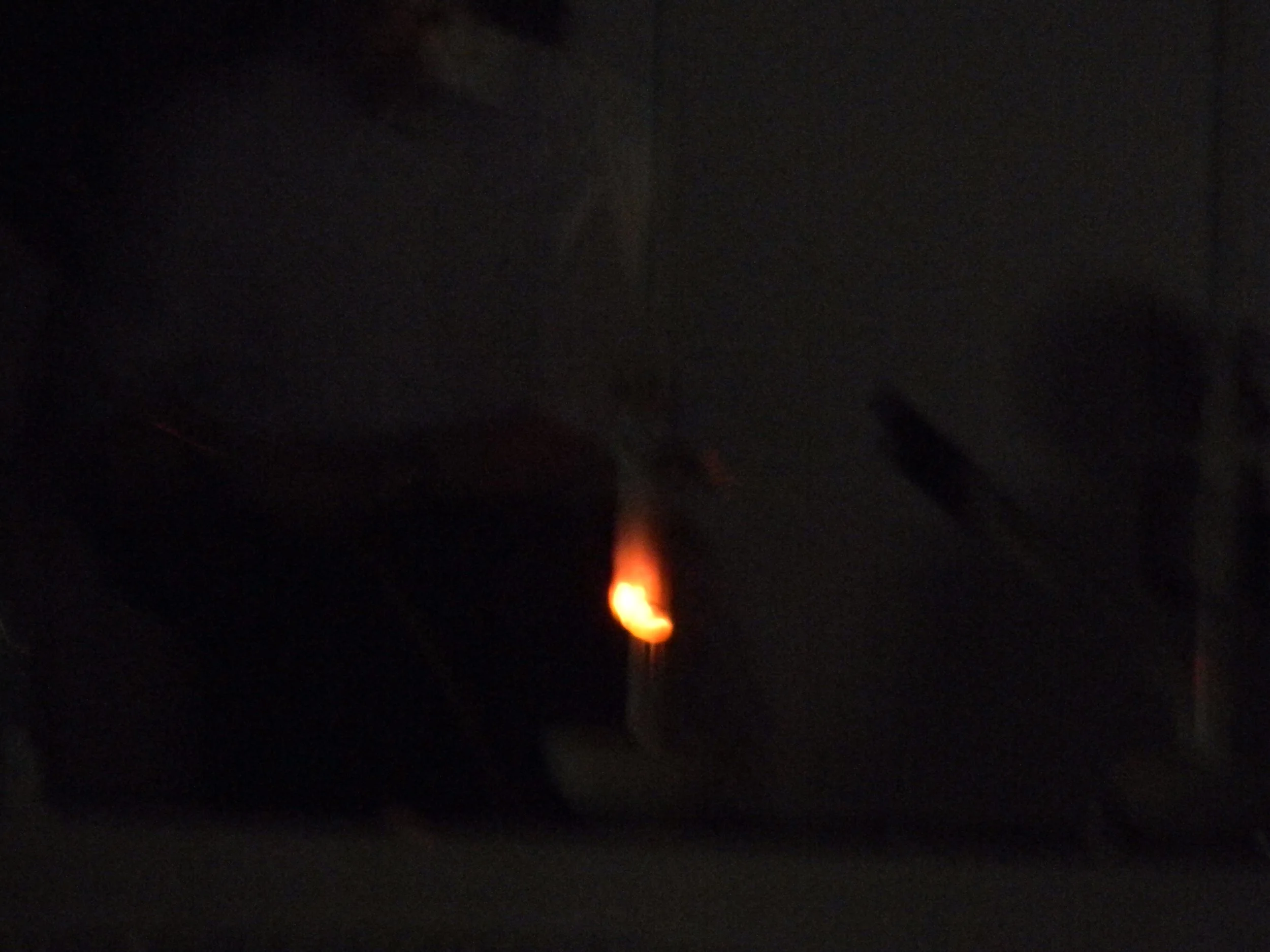 One of the experiments: Thermal Reaction between Potassium Nitrate and Charcoal.