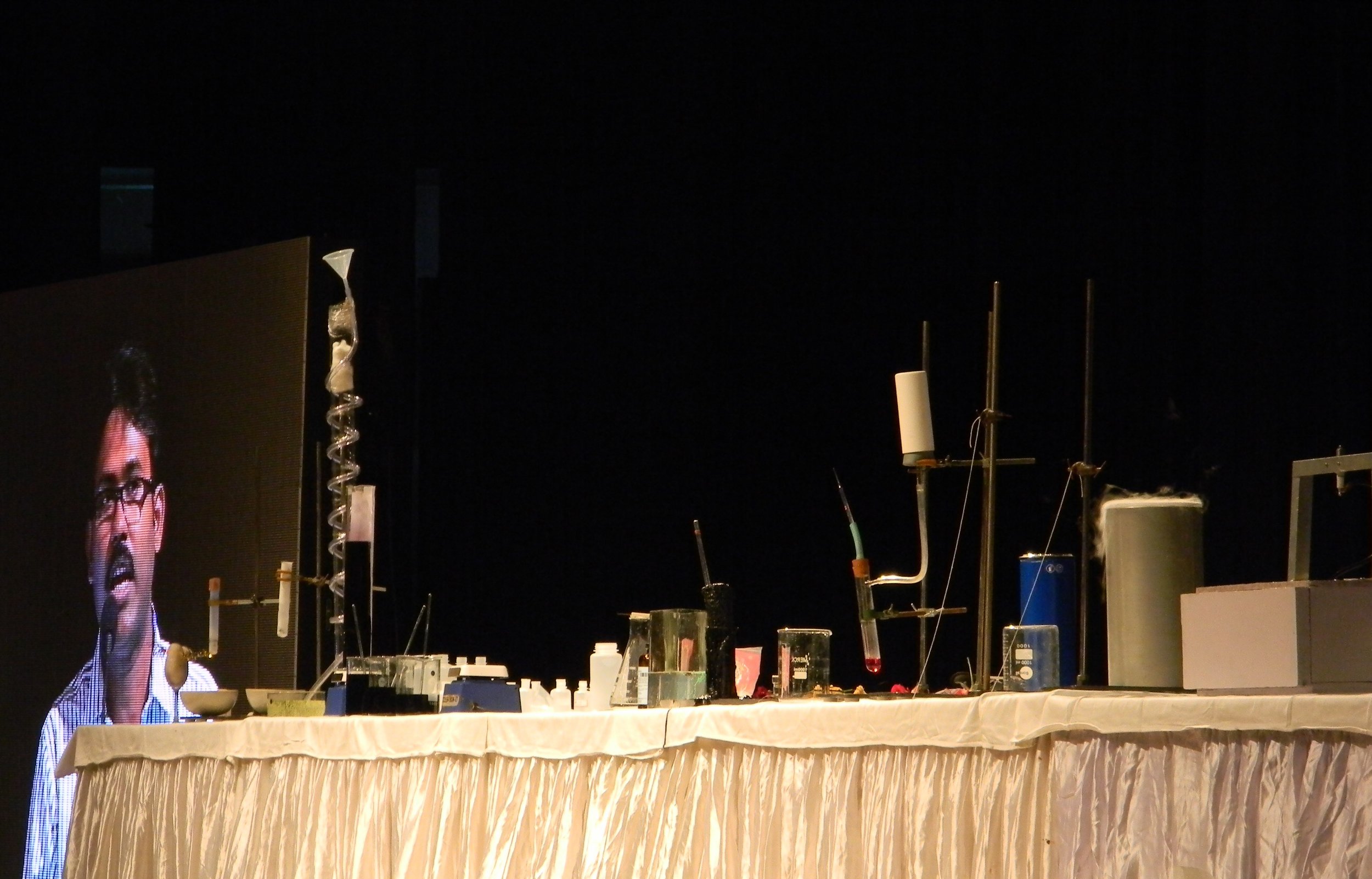 Stage for the experiments: Prof. Swadhin K. Mandal is delivering the welcome speech.