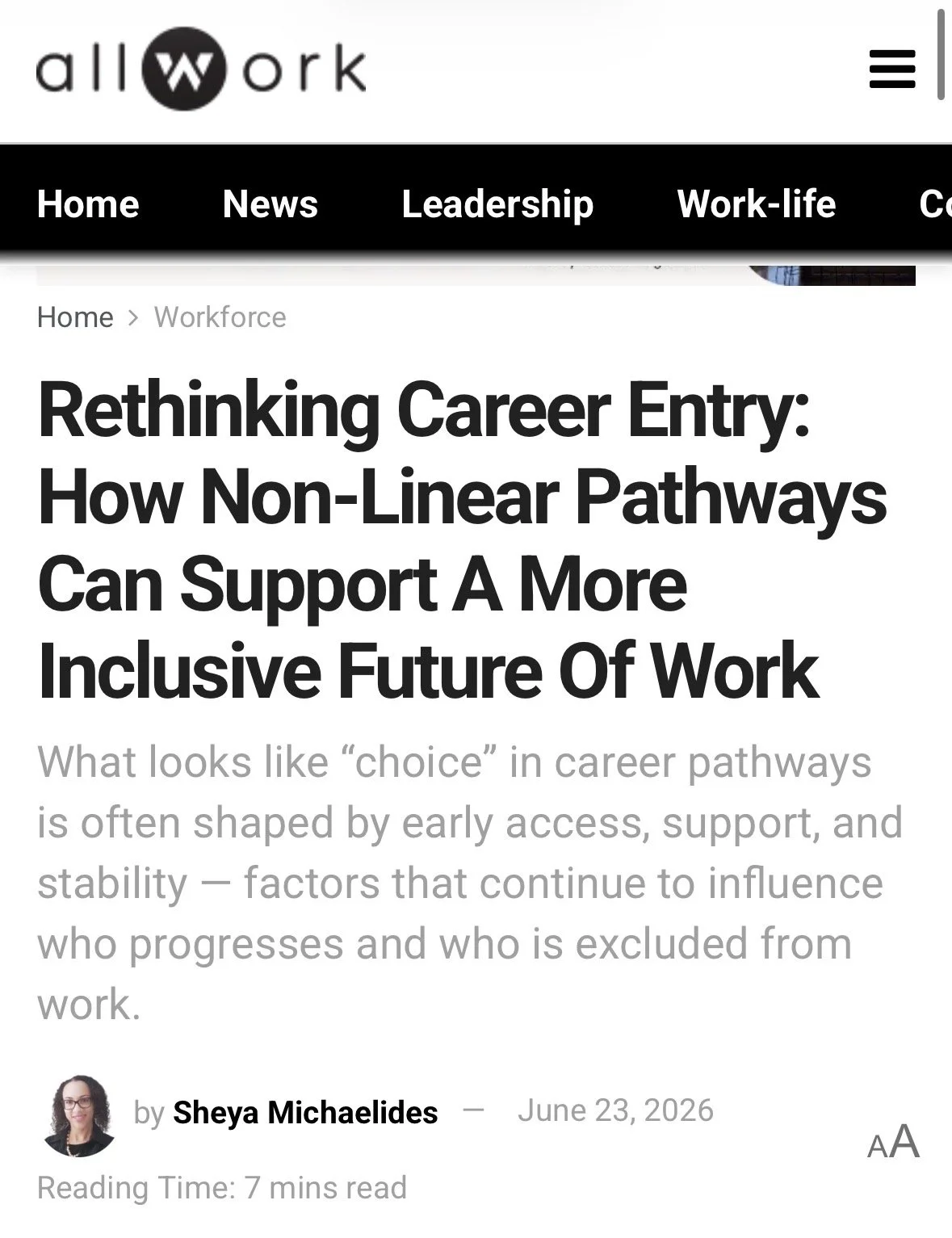 Image of the article REthinking Career Entry, how non linear pathways can support a more inclusive future of work.