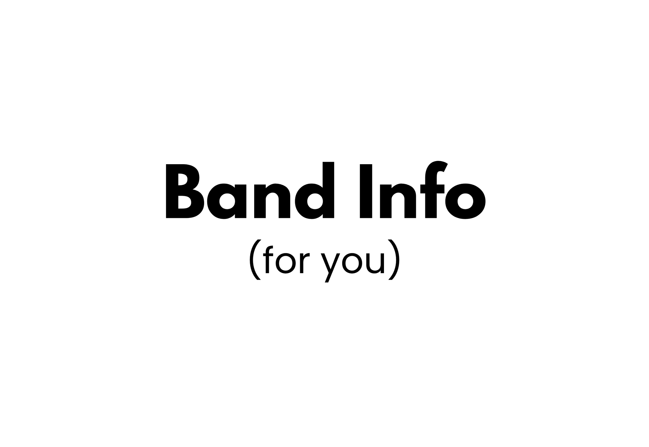 Band Info - for Agents