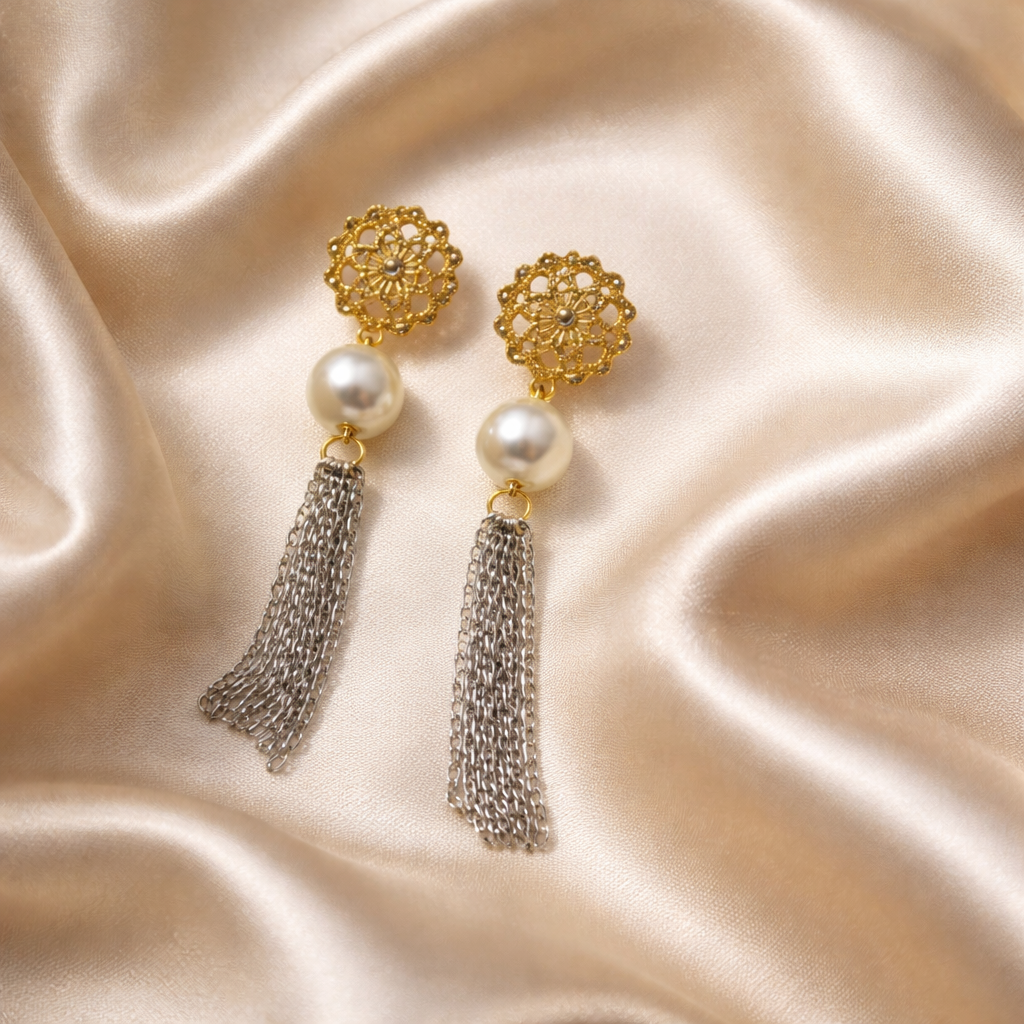 Crystal Pearl Dangle Earrings