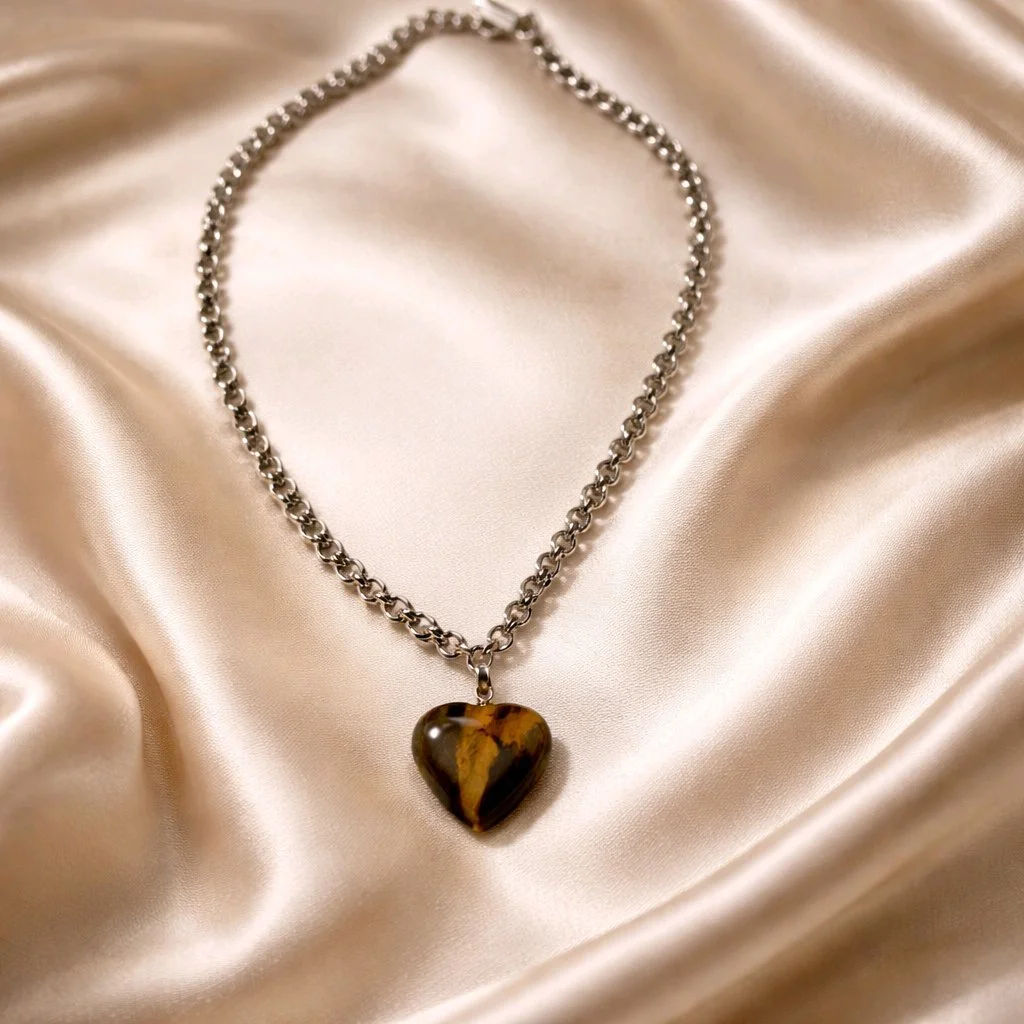 Tiger Eye Heart Necklace