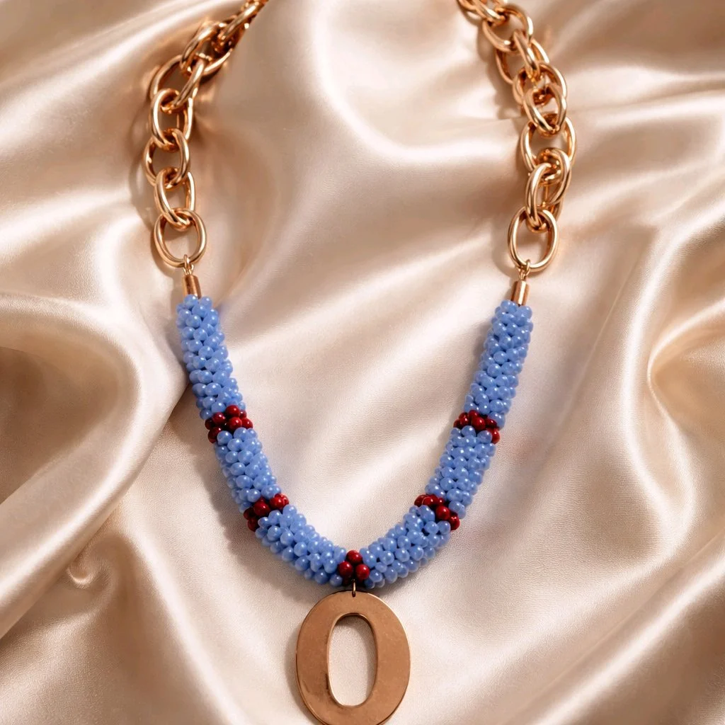 Blue Bamboo Cooper Necklace