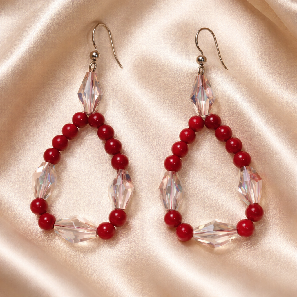 Red Bamboo Earrings