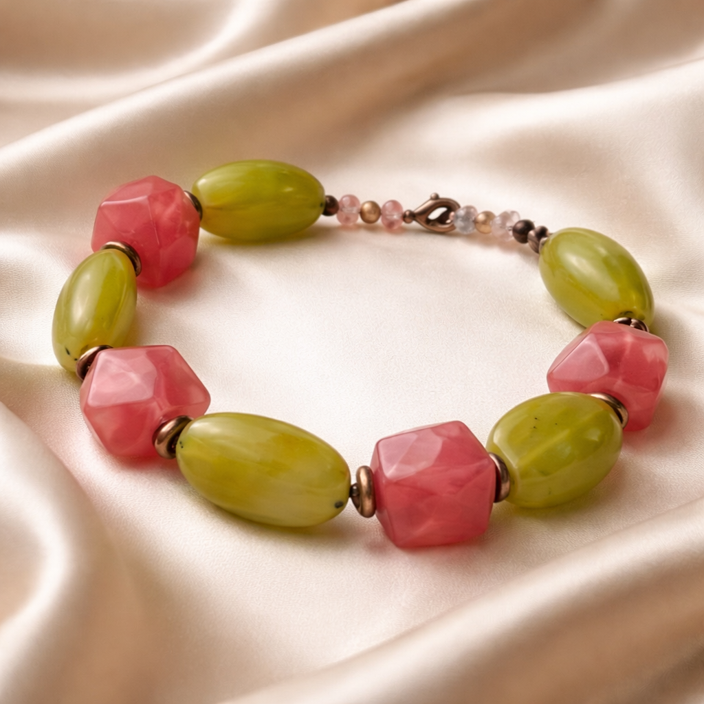 Rocky Jade Cherry Quartz C Bracelet