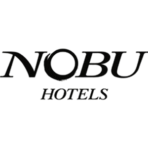 Logo for Nobu Hotels with the text 'NOBU HOTELS' in a stylized font.