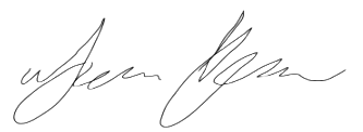 Signature of Jean Migean on a black background