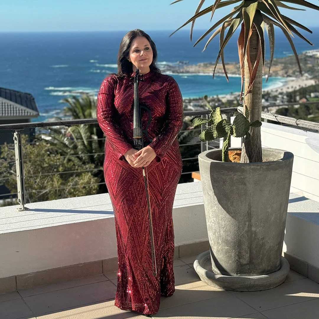 Live violin performance at a luxury private villa event in Camps Bay