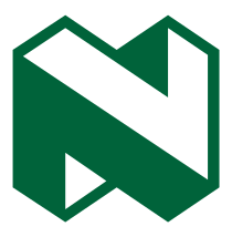 Green and white geometric letter N logo.