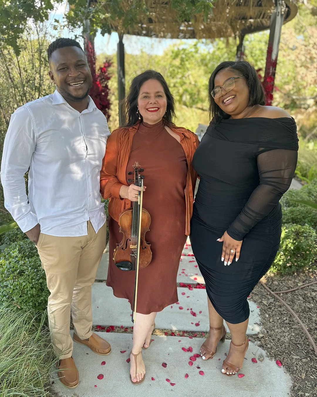 Luxury proposal with live violin music at Quoin Rock Wine Estate