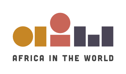 Logo with stylized letters and a circular emblem, with the text 'Africa in the World' underneath.
